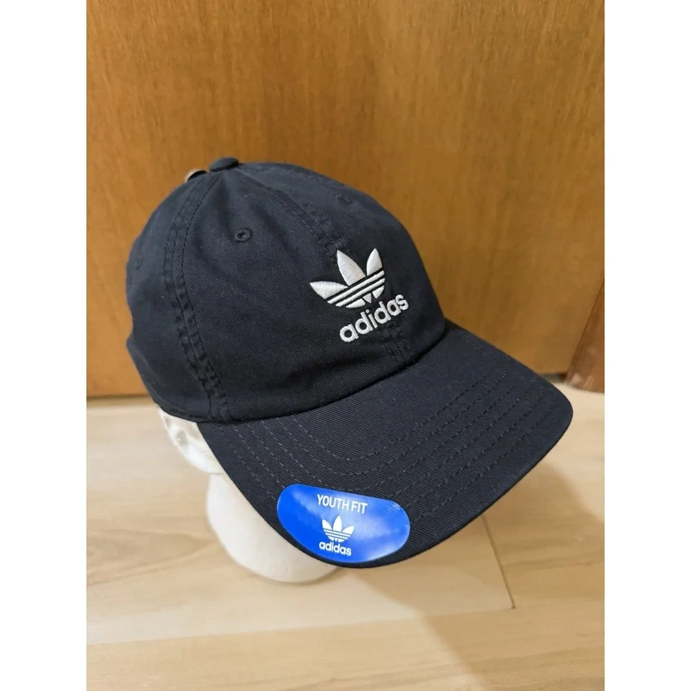 Adidas Originals Hat Cap Adjustable Snapback Black White Youth Fit OSFM NEW